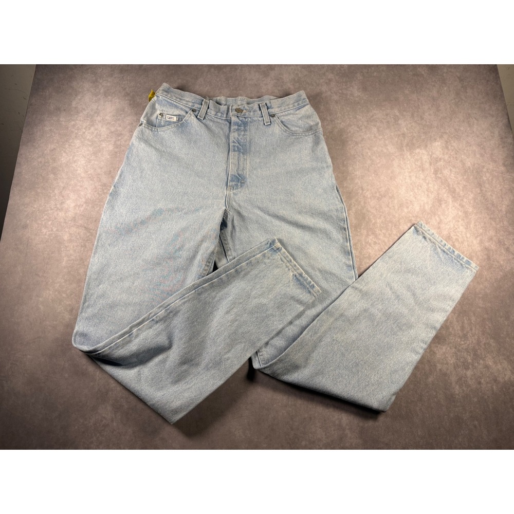 Vintage 80s 90s Lee M.R. Men's Jeans 30x33 Light Wash High Rise Straight Leg